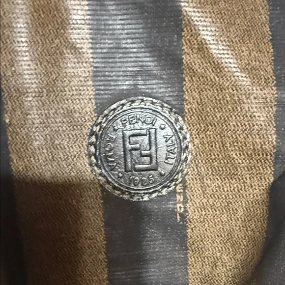 Vintage Fendi Chic Striped Black and Brown Women's Backpack - Picture 2 of 13